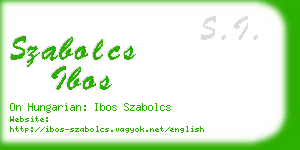 szabolcs ibos business card